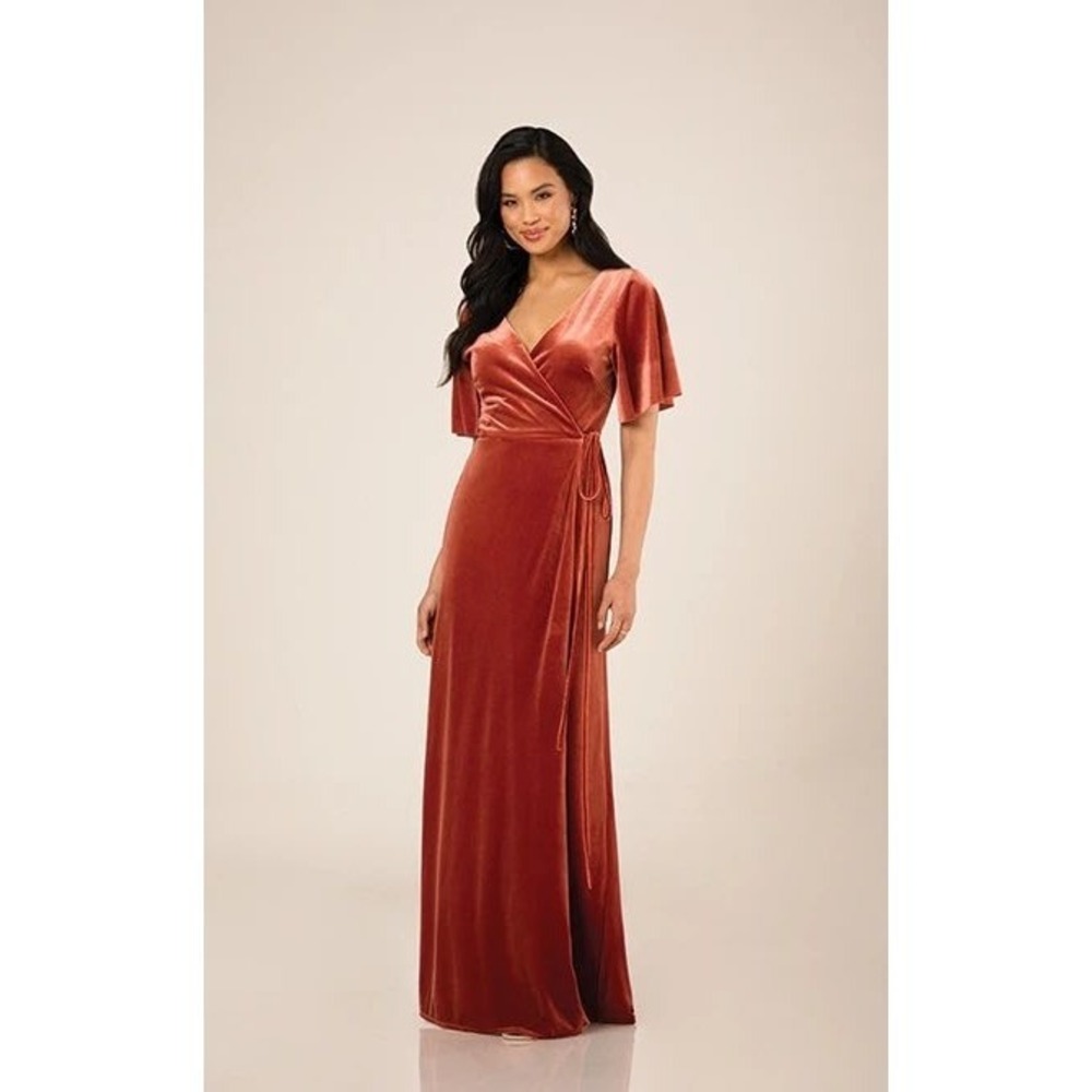 SORELLA VITA Rust Velvet Wrap Maxi Dress